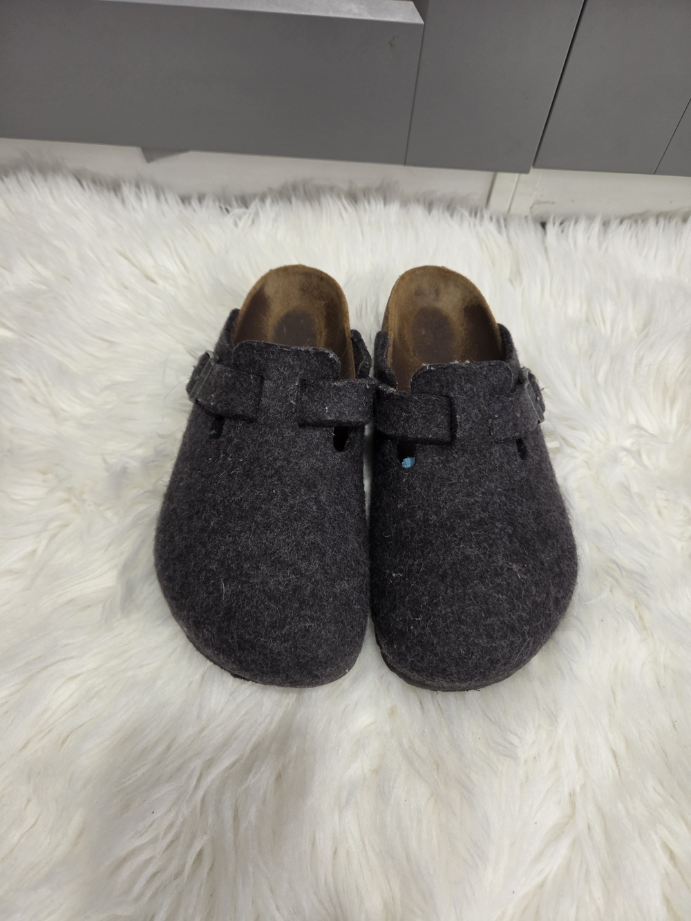 Birkenstock Boston Clogs in Gray Size 38
